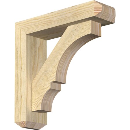 Ekena Millwork Balboa Craftsman Rough Sawn Bracket w/ Offset Brace, Douglas Fir, 4"W x 14"D x 14"H BKT0402X14X14BOA04RDF